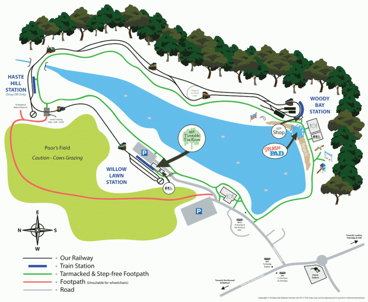 Map of Ruislip Lido Railway // Credit: Ruislip Lido Railway