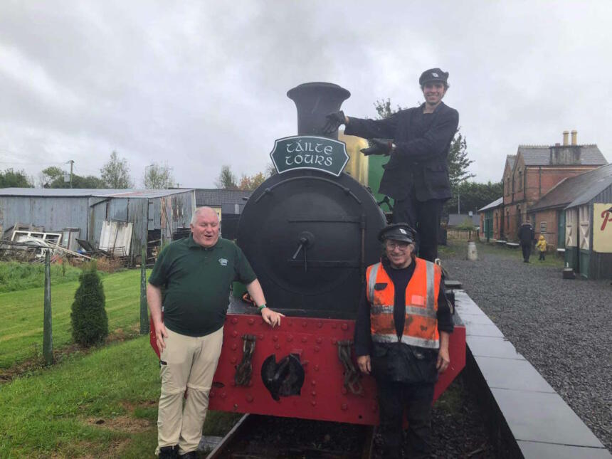 David Walsh of Táilte Tours with Micheal Kennedy and Peter Williams of the Cavan & Leitrim Railway