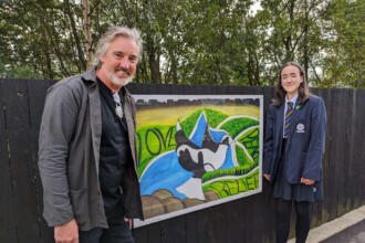 Greater Manchester school artwork displayed at railway station