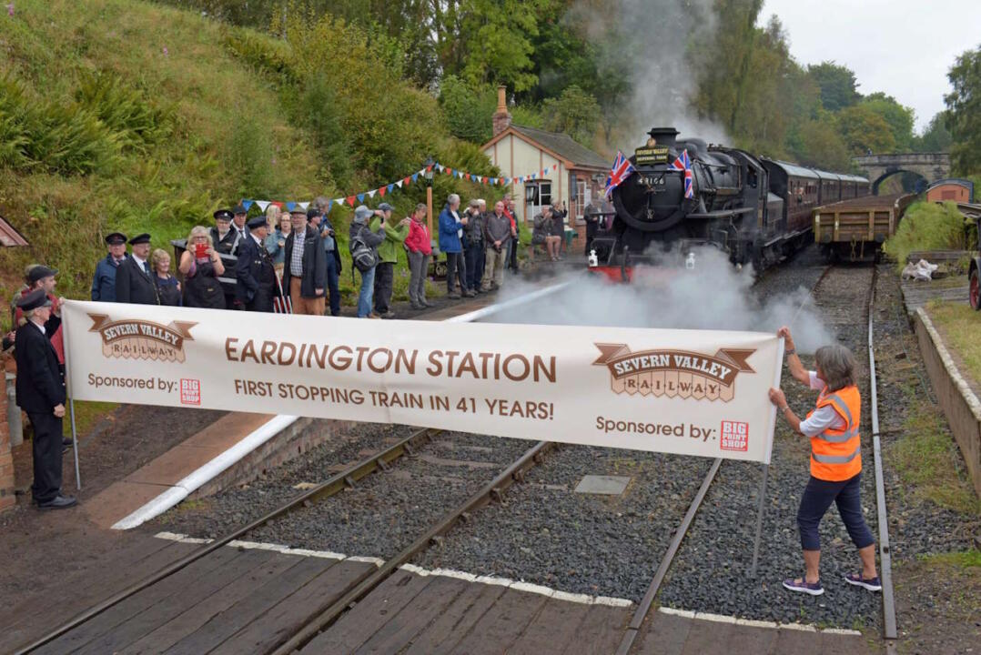 Reopening train at Eardington