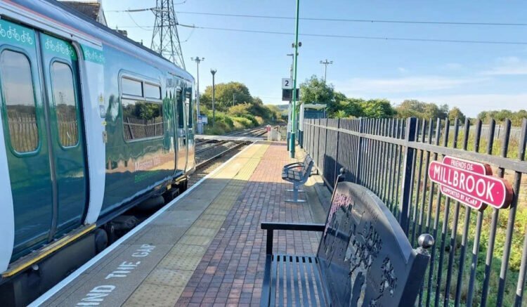 Unit 150137 pictured at Millbrook station on a test run on Friday 22 September.