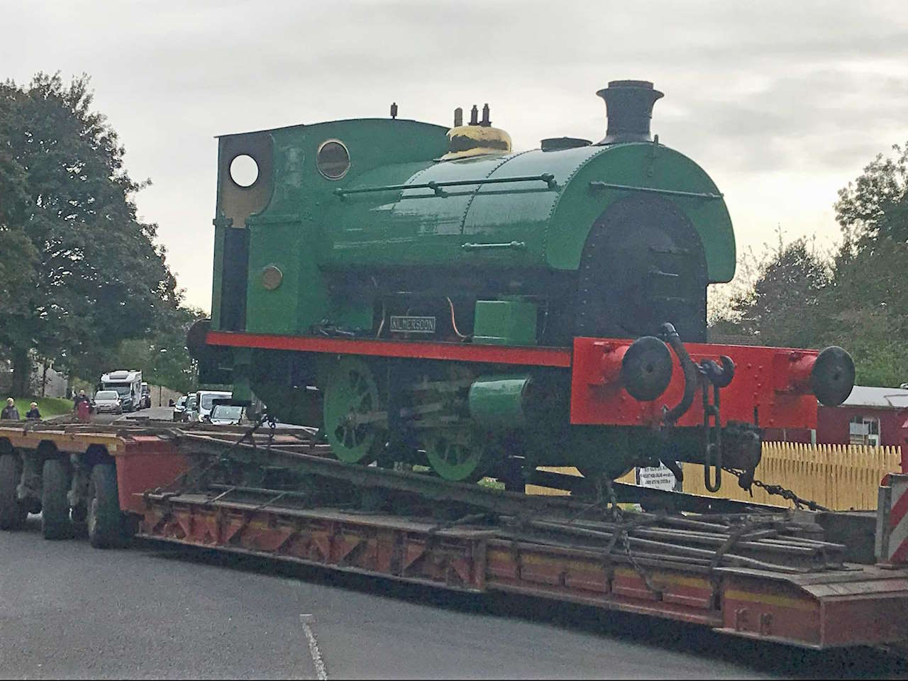 0-4-0ST No 1788 Kilmersdon arrives at Midsomer Norton