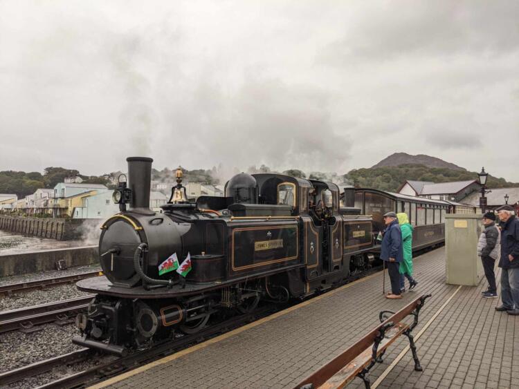 James Spooner at Porthmadog after an official naming ceremony