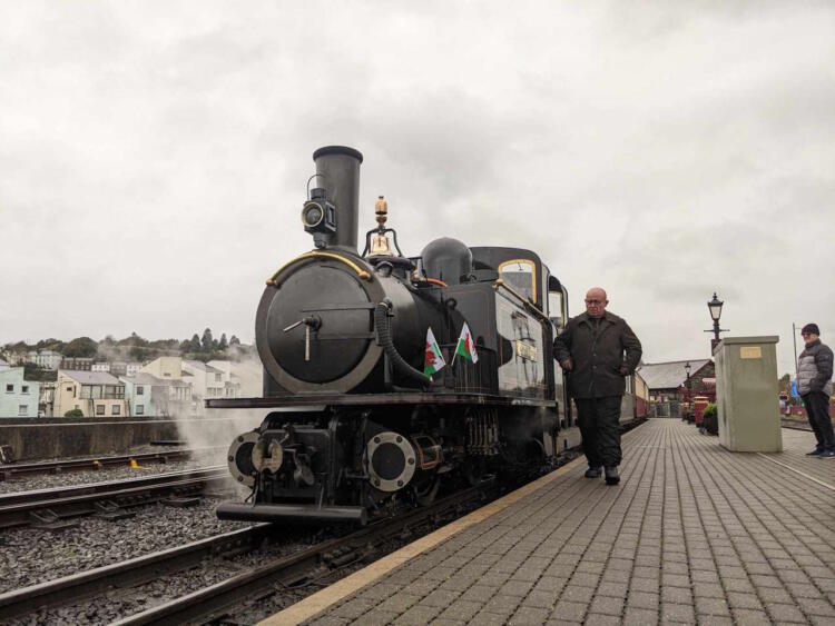 James Spooner at Porthmadog after an official naming ceremony