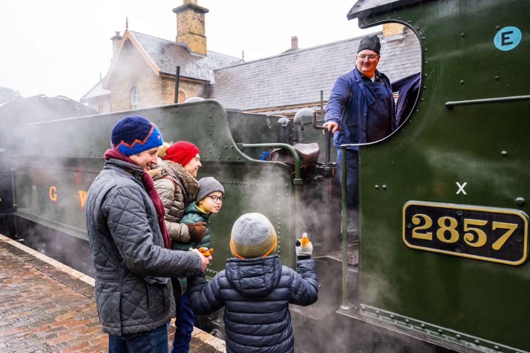 All ready to jump on board the Santa train at the Severn Valley Railway