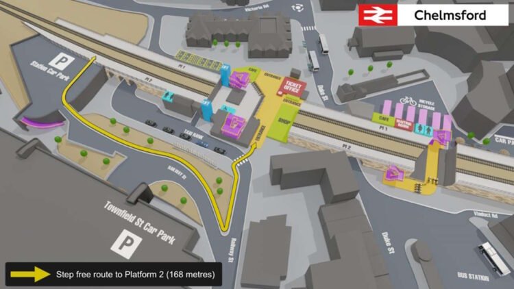 Chelmmsford platform 2 map