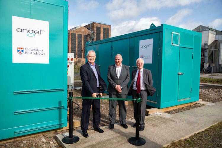 Pictured R – L Malcom Brown, CEO Angel Trains, Derek Watson, Quaestor and Factor of the University of St Andrews, Prof John Irvine