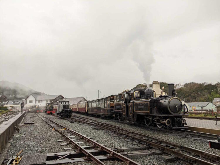 James Spooner at Porthmadog with nameplates covered