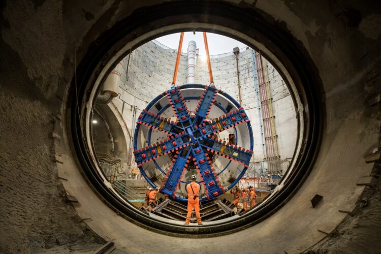 A tunnel boring machine being used by HS2 //. Credit: HS2