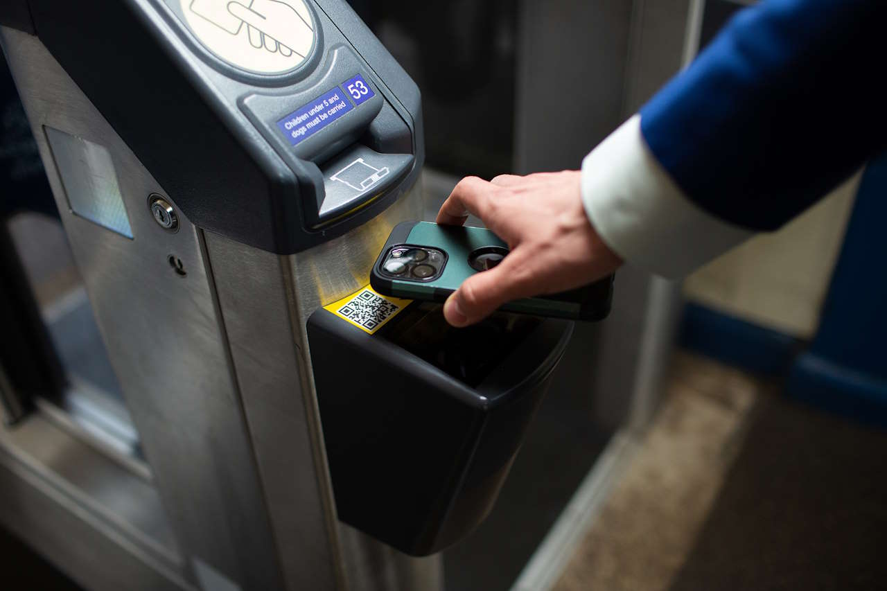 Scanning an eTicket on a smartphone. // Credit: Govia Thameslink Railway