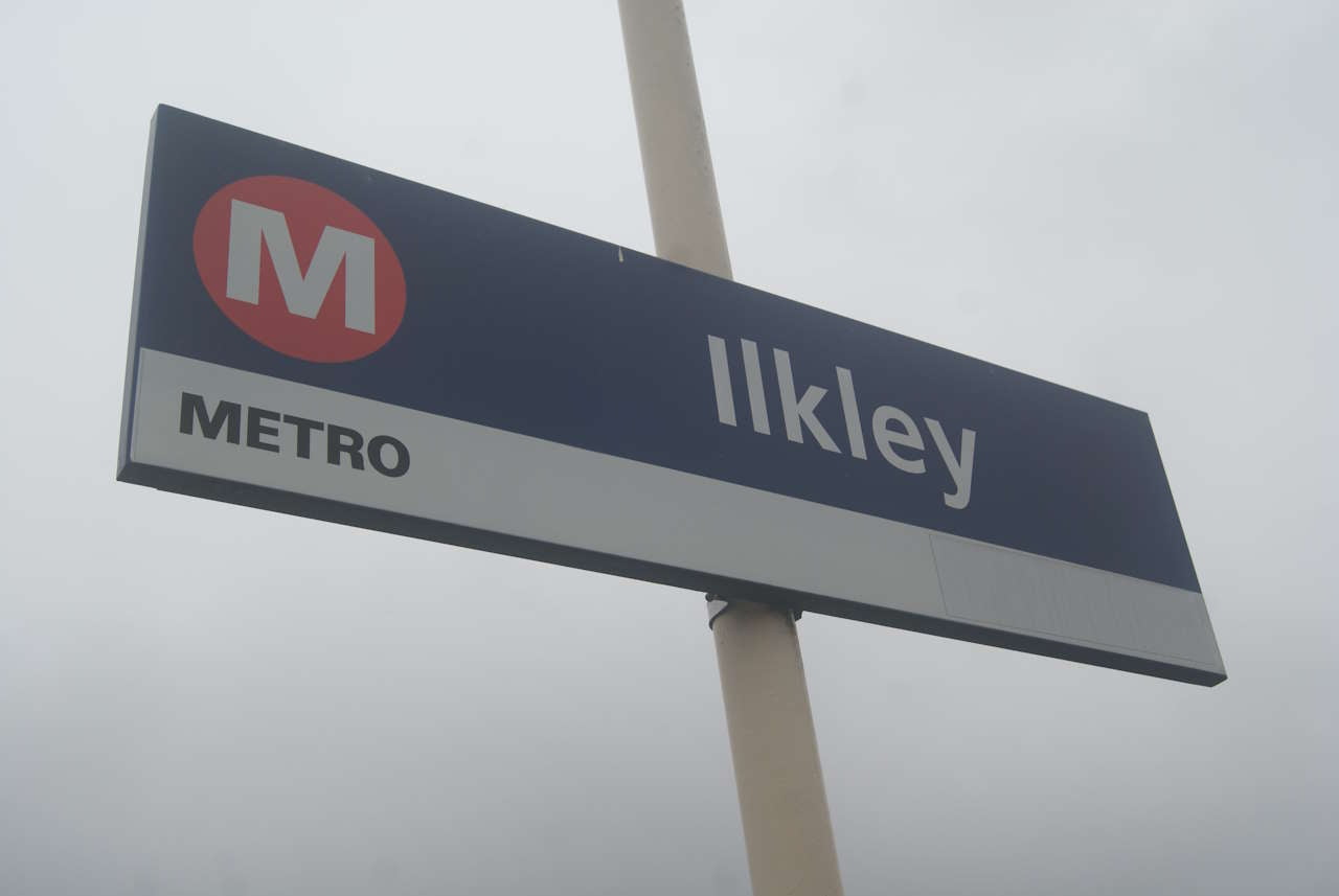 Ilkley station sign.