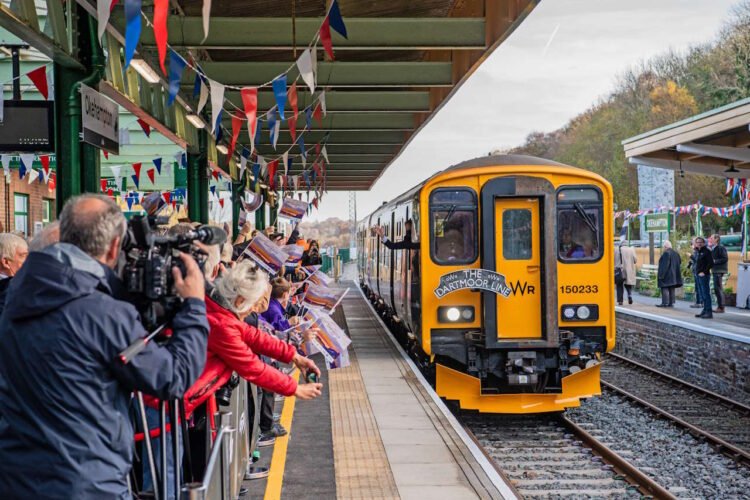 The re-opening of Okehampton station on the GWR route, Devon took place today with the RT Honorable Grant Shapps, Transport Minister as the guest to officially open the line. Photographs by Jack Boskett