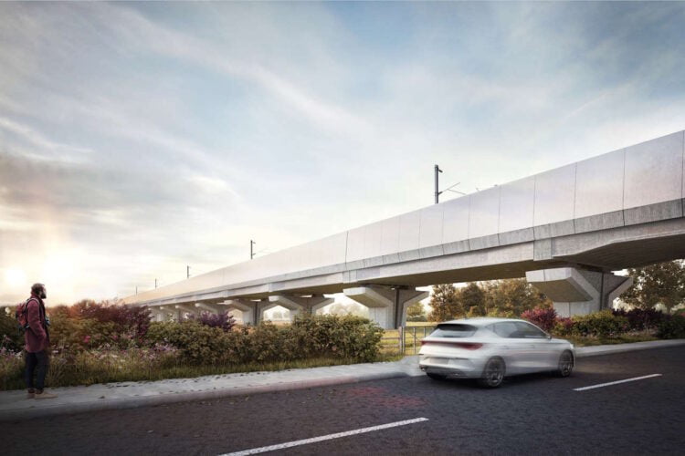 River Blythe Viaduct - view from Meriden Road looking north. // Credit: HS2