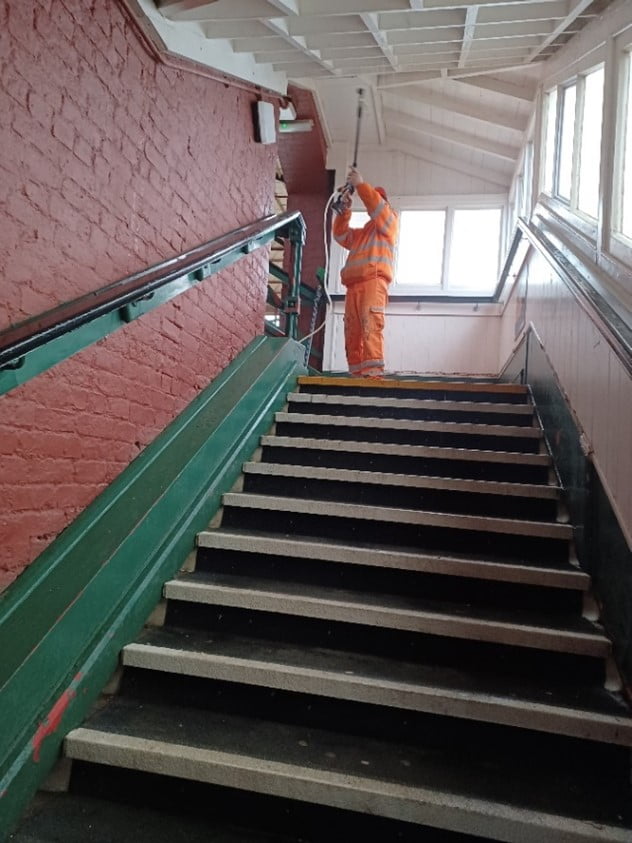 a volunteer at Filey station