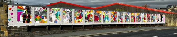 completed artwork at Brighouse station