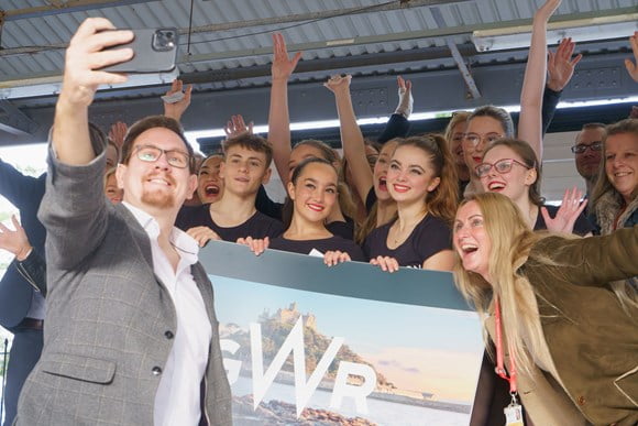 Cllr Richard Williams-Pears with dancers at Truro