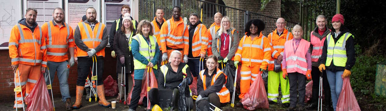 Volunteers at Sutton Parkway station