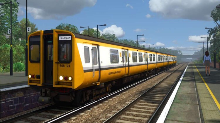 Class 508 in Regional Railways Merseyside livery; // Credit: Backdated Train Sim