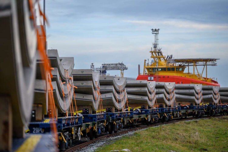 The loaded train ready to leave from Hartlepool. // Credit: HS2