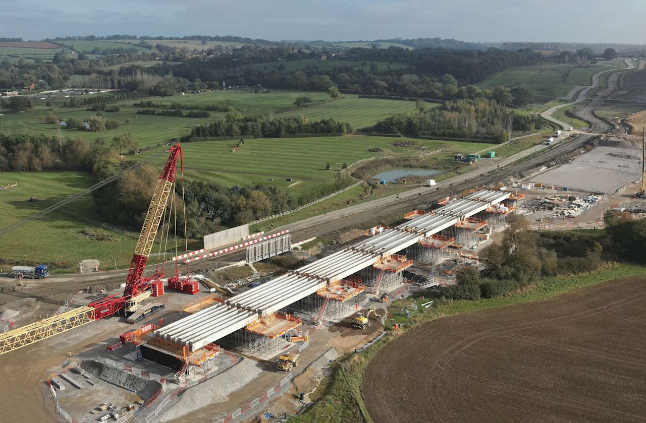 Highfurlong Brook Viaduct beams in position