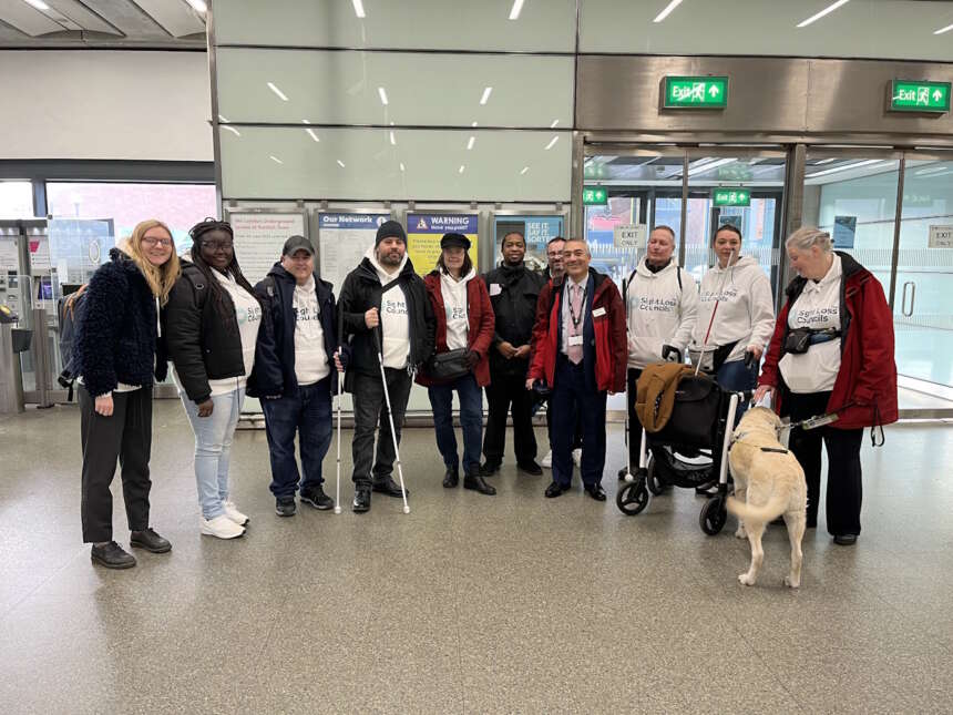 Visually-impaired Passengers Take Part In London 'Try A Train' Trial