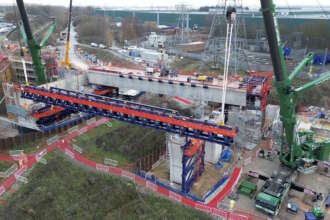 HS2 completes first viaduct deck span at complex Delta Junction