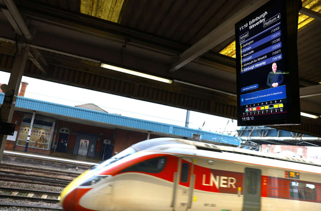 LNER departure board sign language