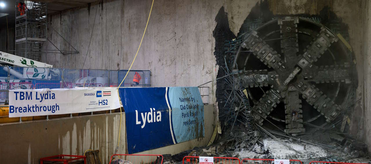 HS2's Atlas Road Logistics Tunnel breaks through into Old Oak Common Box. // Credit: HS2