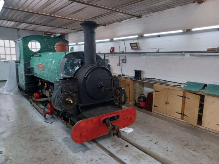 LINDA waiting for its new paint job. // Credit: Ffestiniog & Welsh Highland Railways