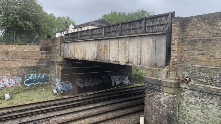 The old bridge before demolition