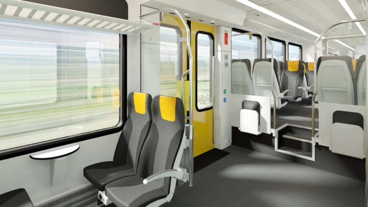 Interior of the new trains. // Credit: Stadler