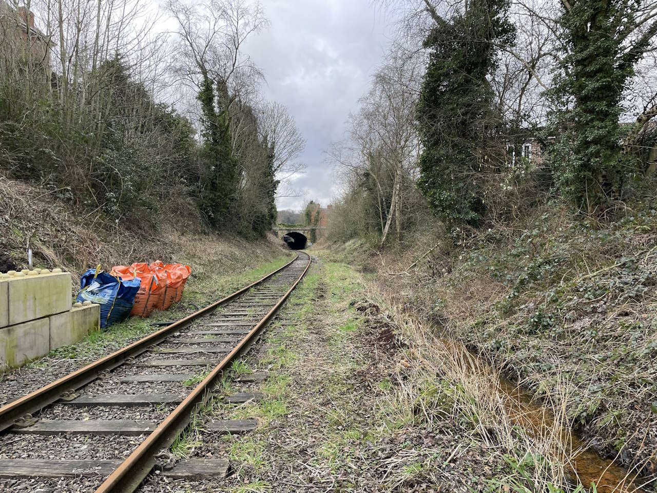 The site of the landslip and realignment