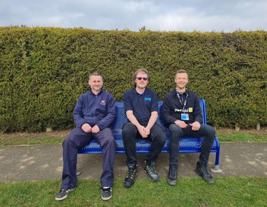 David Jenkinson from DB Cargo, Richard Bedwell from Brocklesby Park CC, and Steve Gilder from TransPennine Express