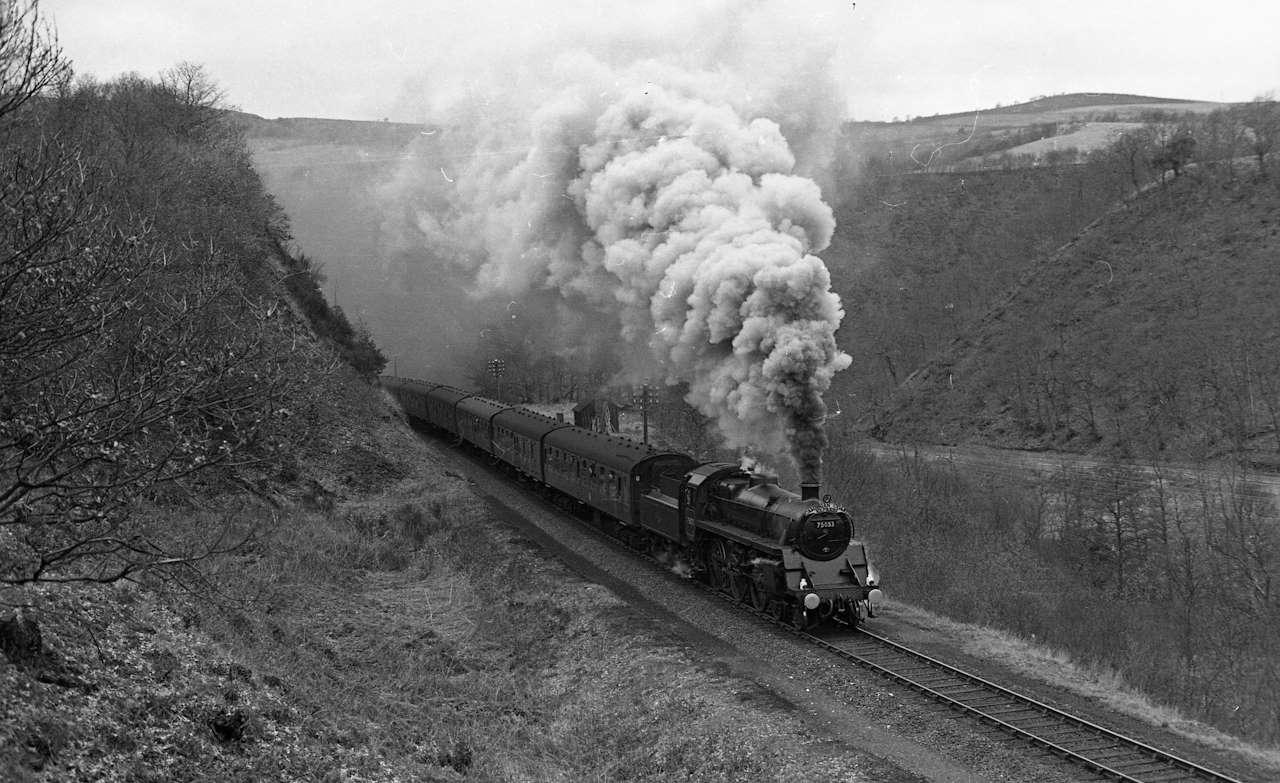 75033 climbing Talerddig bank. // Credit: Alan Castle Collection / Manchester Locomotive Society