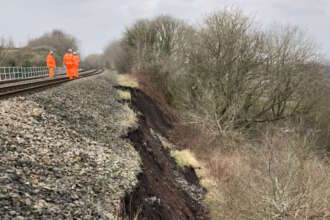 Shropshire trains cancelled as landslip closes railway line