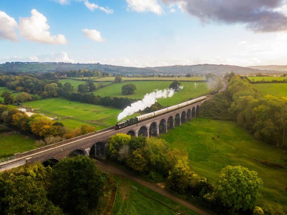 7903 Foremarke Hall crossing Stanway Viaduct. // Credit: Jack Boskett