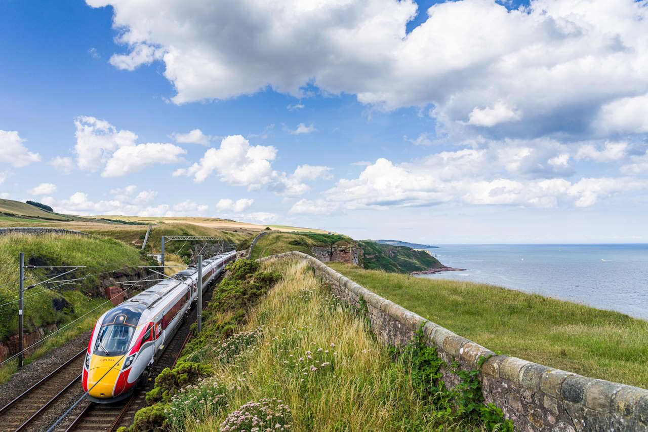 London North Eastern Railway Azuma train at Lamberton in the Scottish Borders. // Credit: London North Eastern Railway