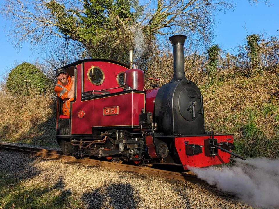 Lappa Valley driver Lee driving Ruby, one of the attractions 13 locomotives - Lappa Valley