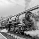 70000 Britannia stands at Ramsbottom, East Lancashire Railway