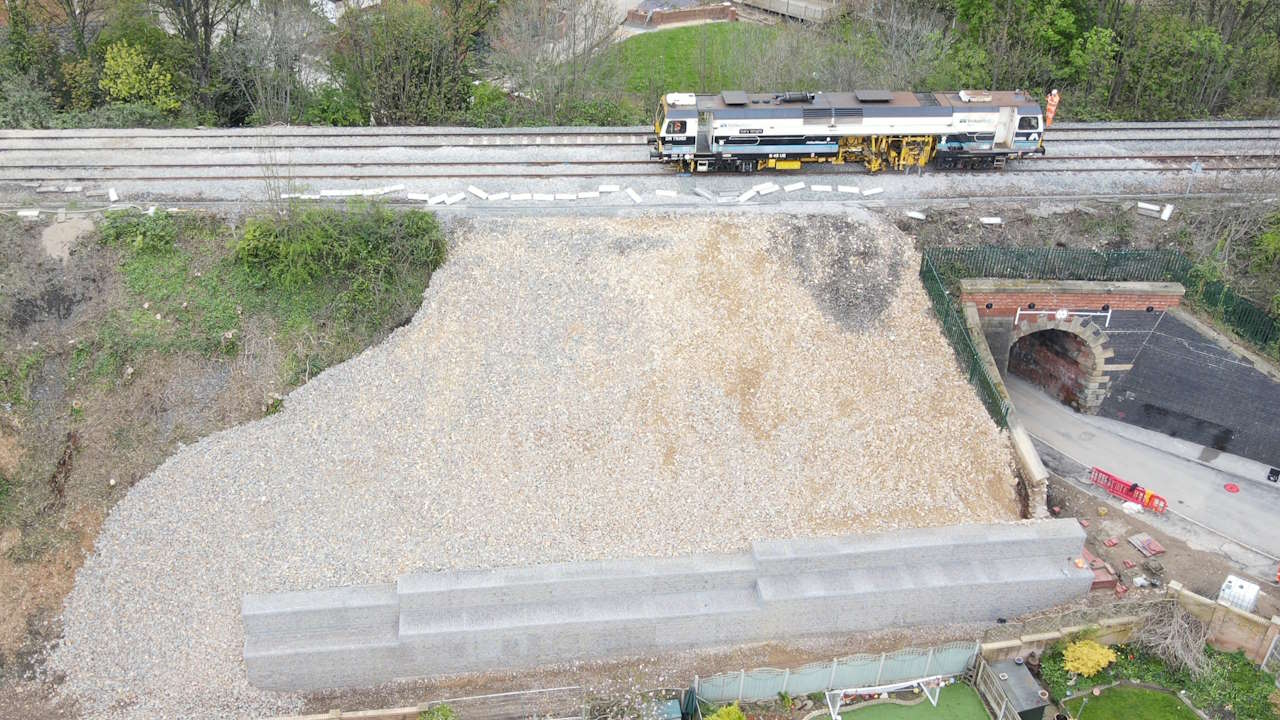 Site of the Pontefract landslip, // Credit: Network Rail