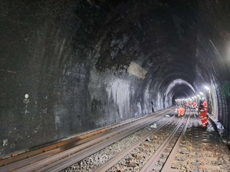 Blackheath Tunnel is one mile long and prone to leakage from rain water coming through the brickwork - Network Rail