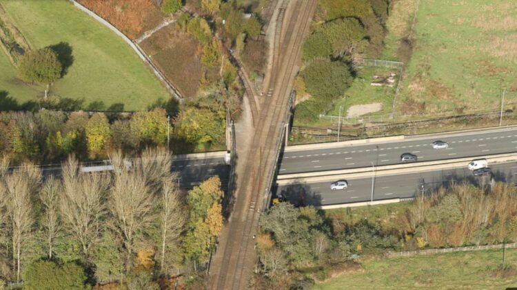 Castleton bridge aerial image - NR Air Ops