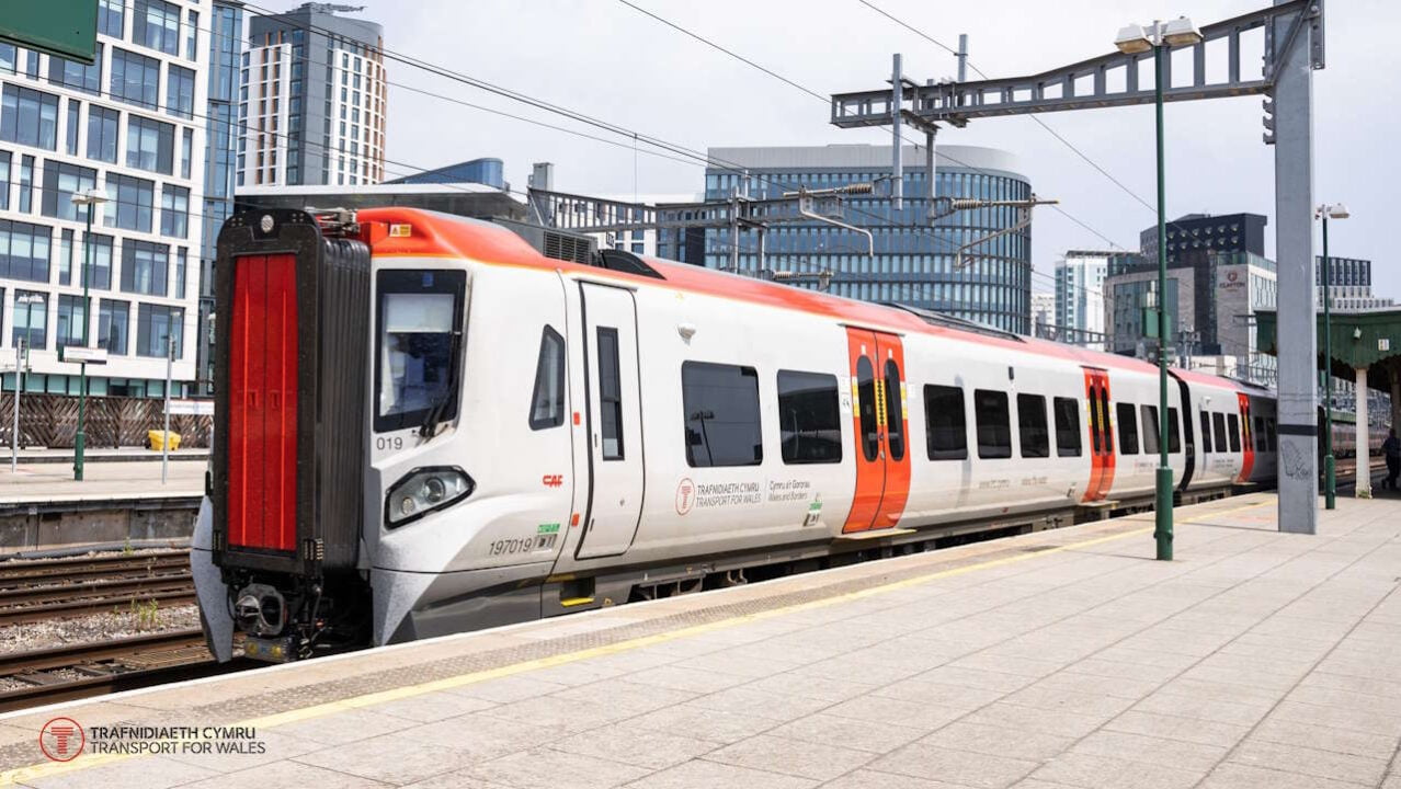 Class 197 at Cardiff Central. // Credit: ansport for Wales