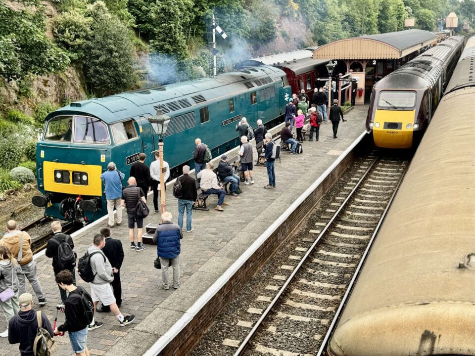 D1015 'Western Champion' arrive into Bewdley. DAVID BISSETT