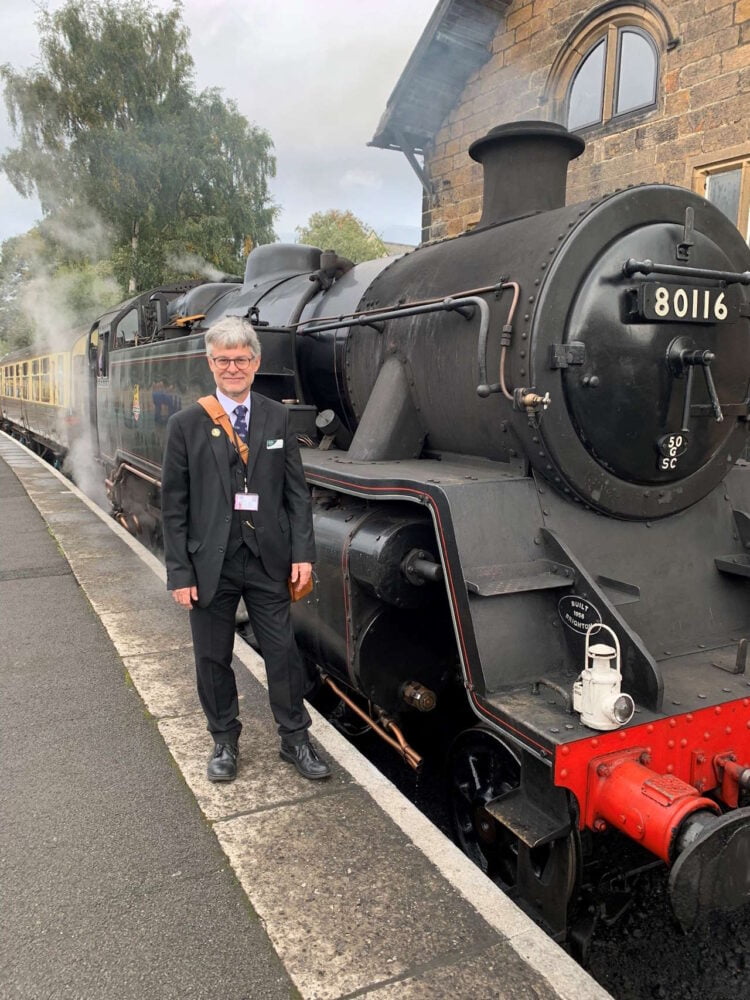 Rev Dr David W Perry, Travelling Ticket Inspector. // Credit: North Yorkshire Moors Railway