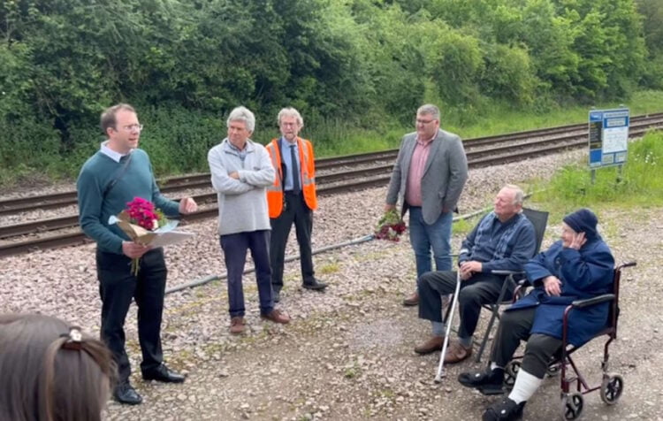 Dr Mike Esbester at the Manton Tunnel commemoration. // Credit: Network Rail