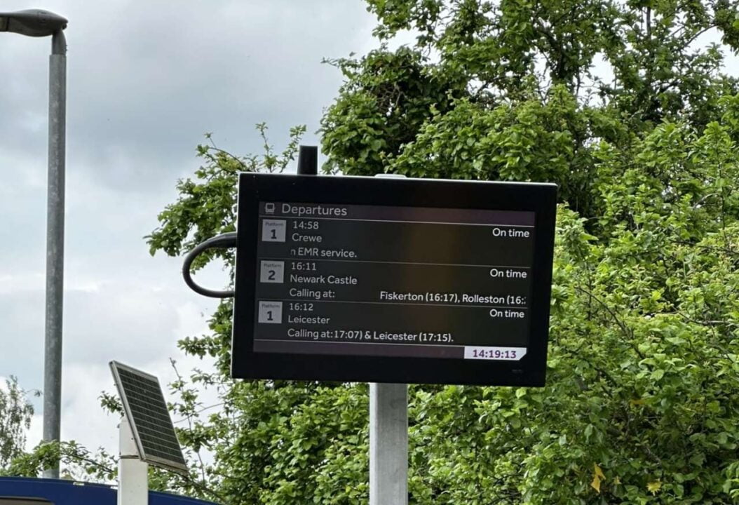 One of the new train information screens.