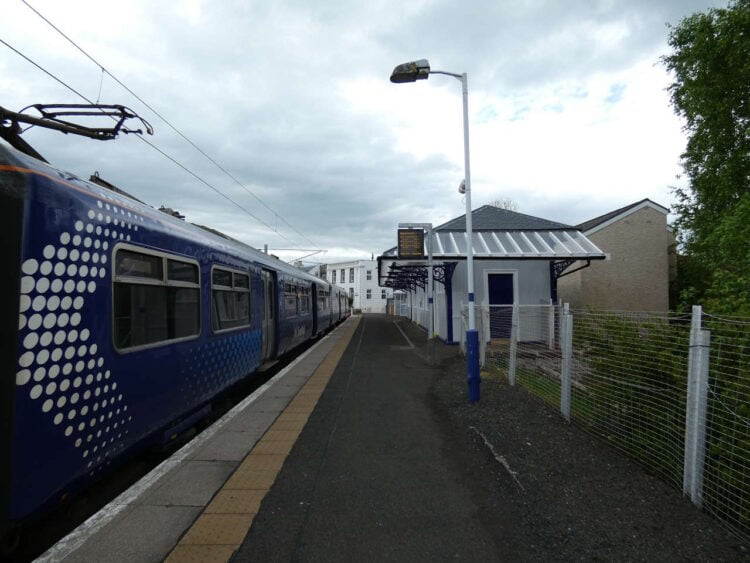 Lanark station with the new roof. // Credit: Network Rail