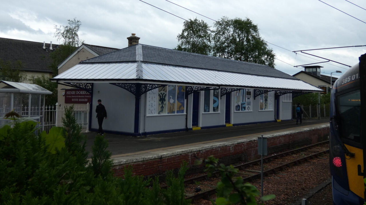 Lanark station with the new roof. // Credit: Network Rail