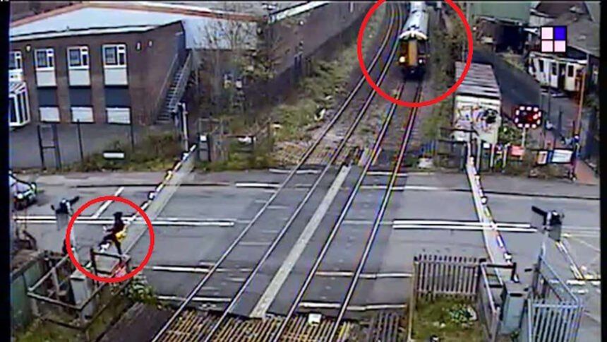 Langley Green level crossing misuse. // Credit: Network Rail